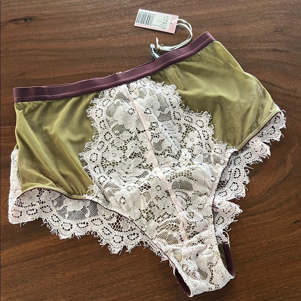 DORA LARSON Elegant Mesh and Lace Hi-Rise Brief